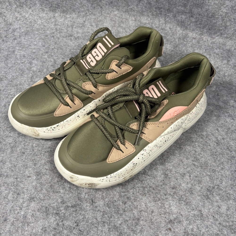 Ugg LA Cloud Lace Sneaker 8 Burnt Olive Green Chunky Sole Platform - Picture 6 of 10